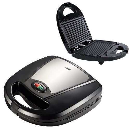 Life Royal Τοστιέρα με Αποσπώμενες Πλάκες για 2 Τοστ 750W Inox